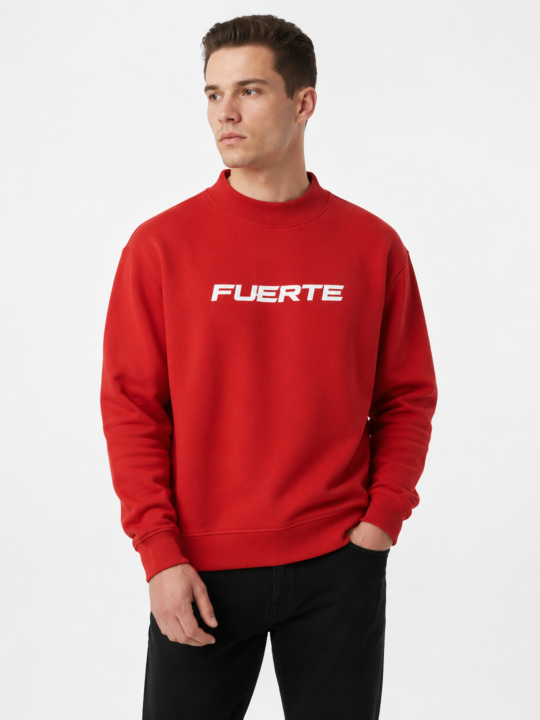 FUERTE Essential Fleece Mock-Neck Sweatshirt