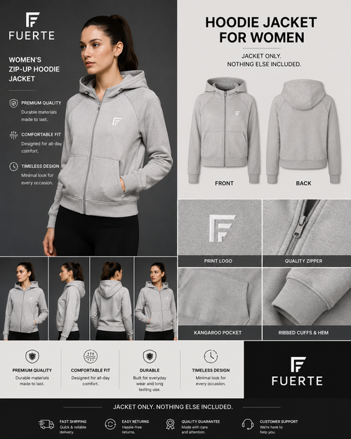 Cropped Zip-Through Hoodie