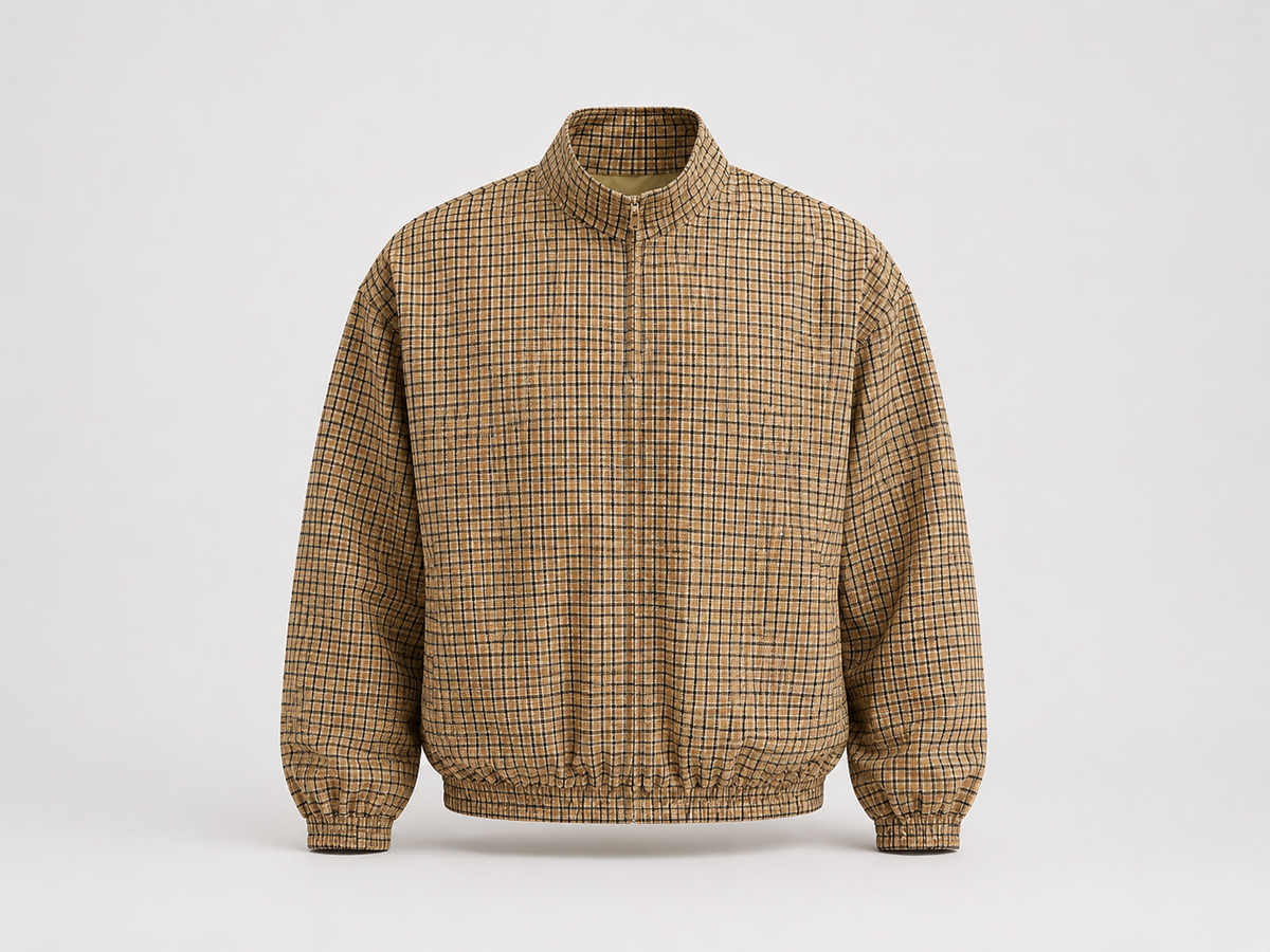 FUERTE Plaid Quarter-Zip Sweatshirt