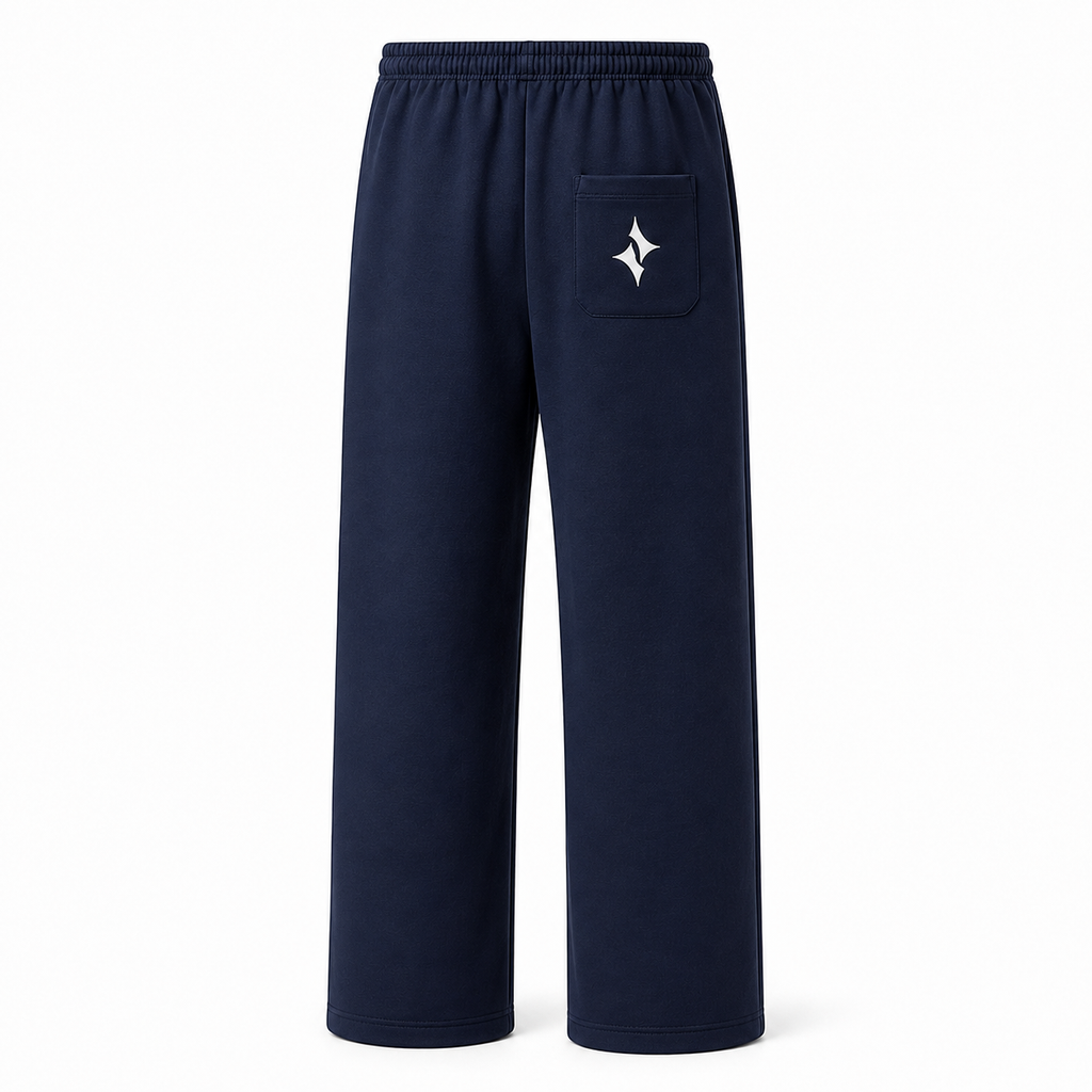FUERTE Curved-Stripe Straight Sweatpants