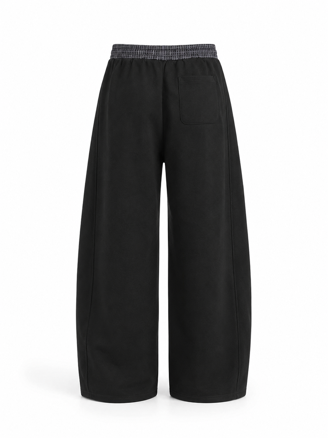 FUERTE Plaid-Waistband Barrel Sweatpants