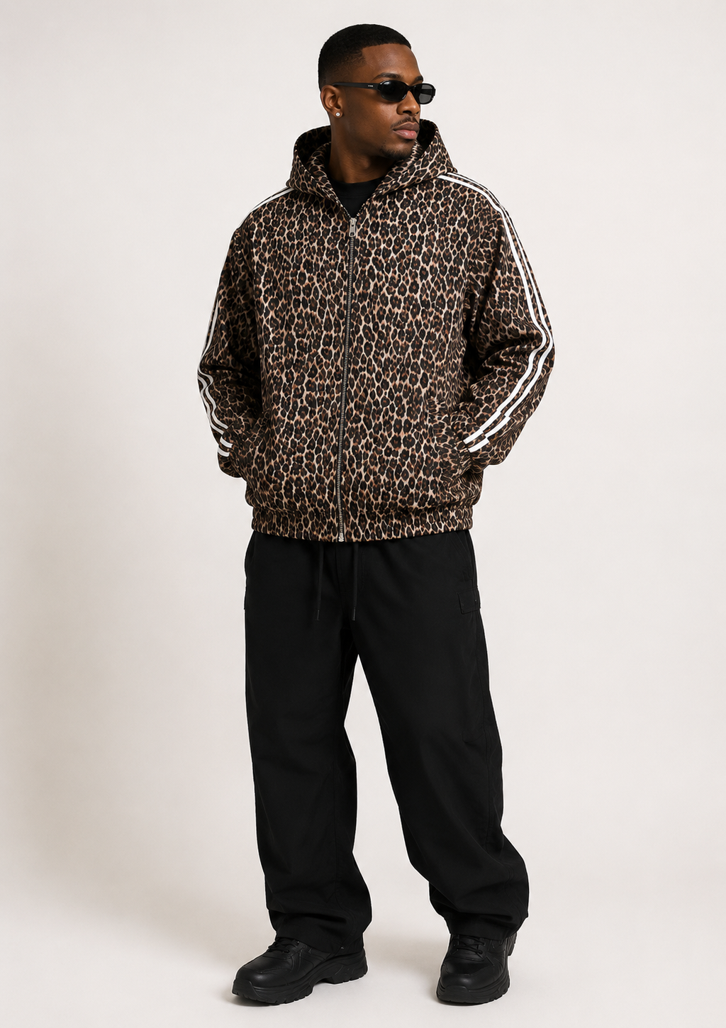 FUERTE Leopard Full-Zip Hoodie
