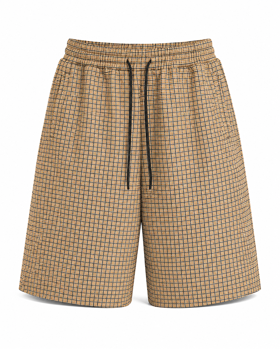 FUERTE Plaid Drawstring Shorts