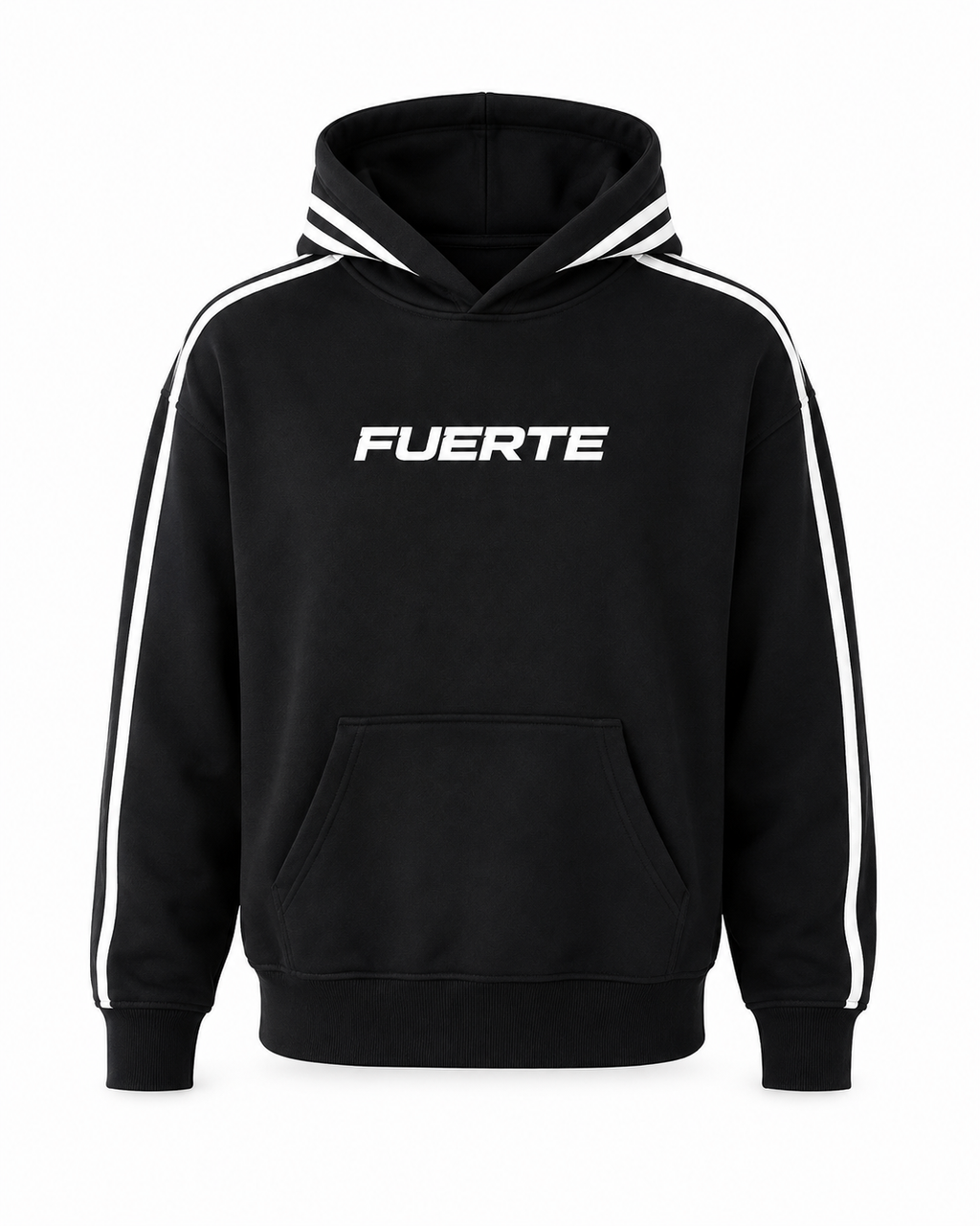 FUERTE Contrast Side-Stripe Cropped Hoodie