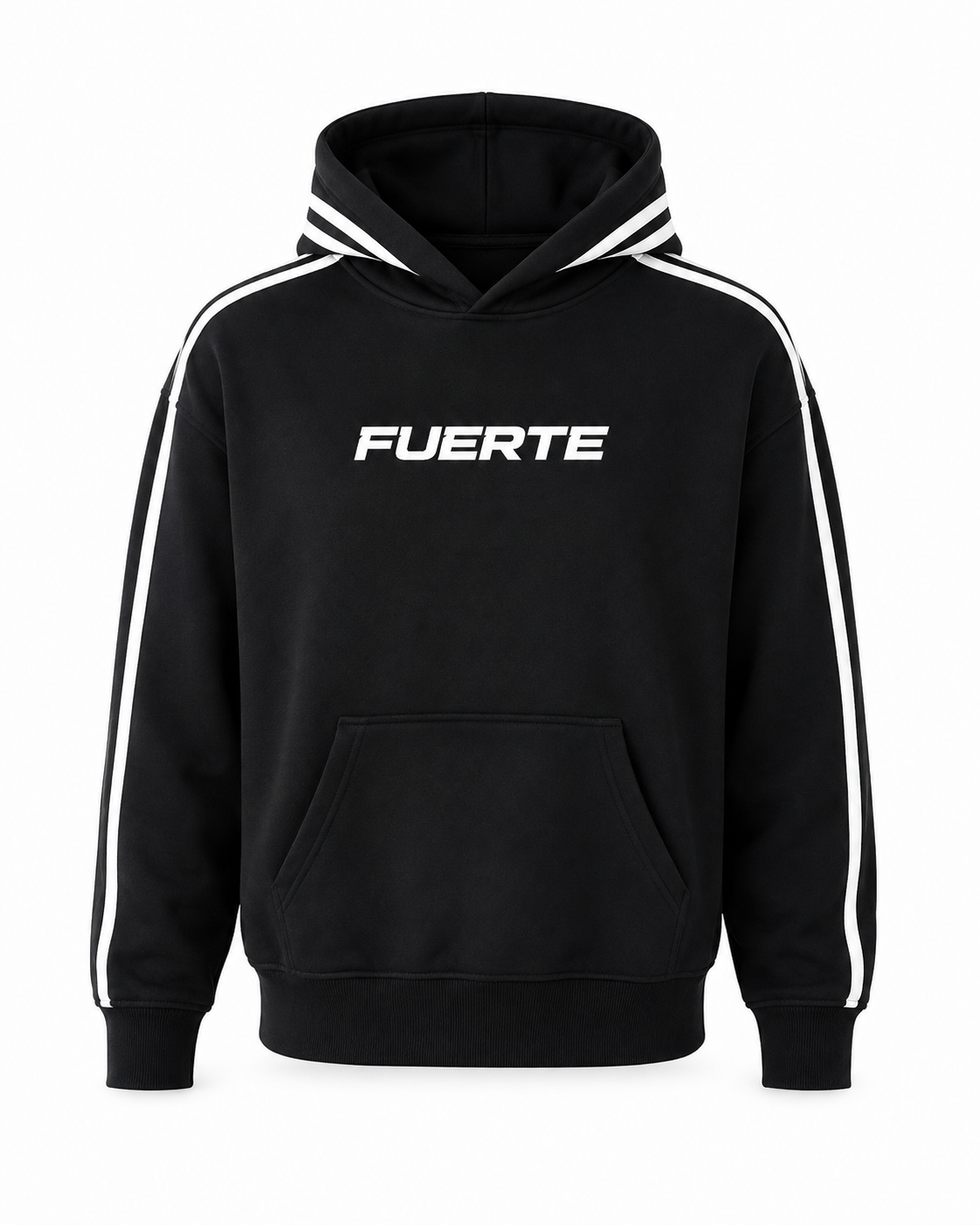 FUERTE Contrast Side-Stripe Cropped Hoodie