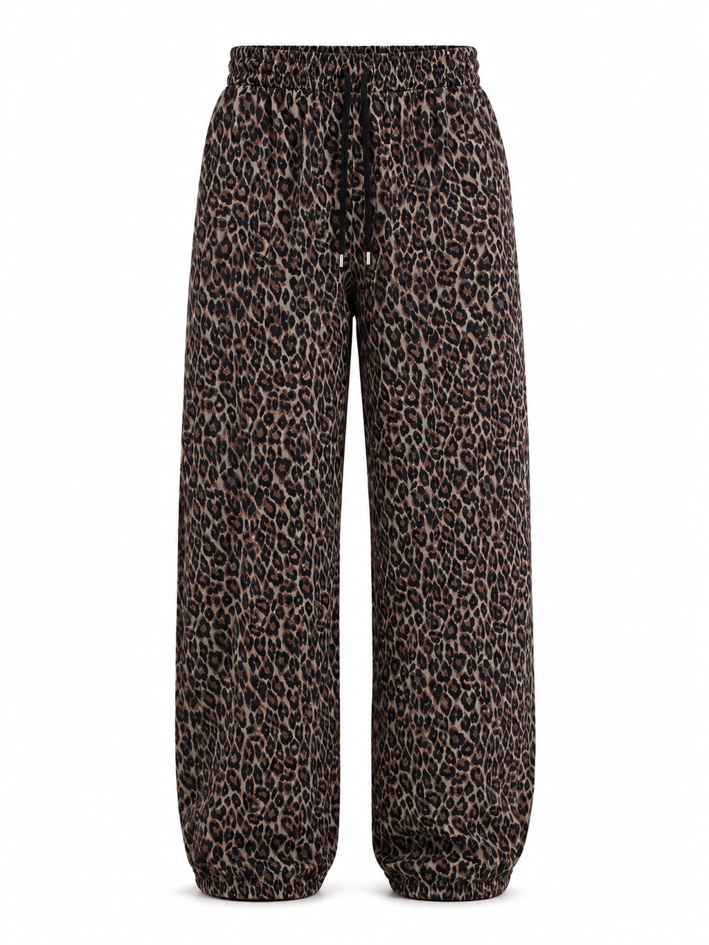 FUERTE Leopard Barrel-Leg Sweatpants