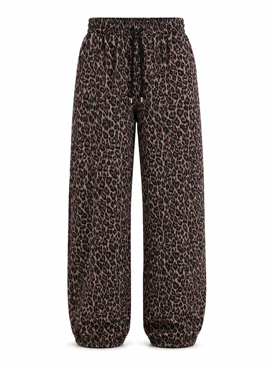 FUERTE Leopard Barrel-Leg Sweatpants