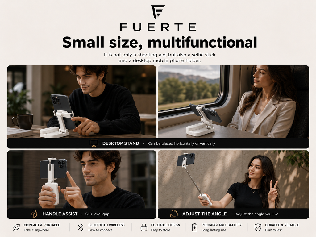 Multifunctional Fill Light Telescopic Stable Selfie Stick