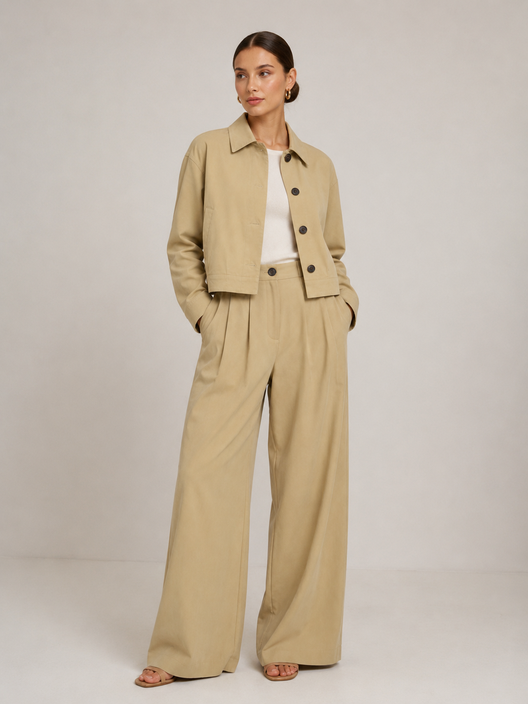 FUERTE Relaxed Lapel Two-Piece Set