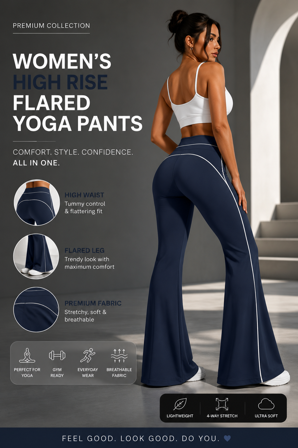 FUERTE Women’s High-Rise Flared Yoga Pants – Activewear
