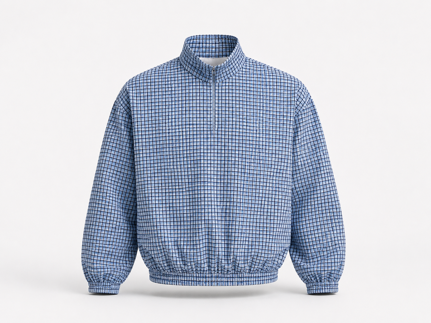 FUERTE Plaid Quarter-Zip Sweatshirt
