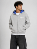 FUERTE Contrast Plaid Boxy Zip Hoodie