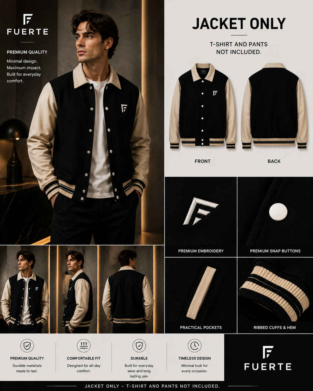 Contrast Raglan Sleeve Baseball Jacket