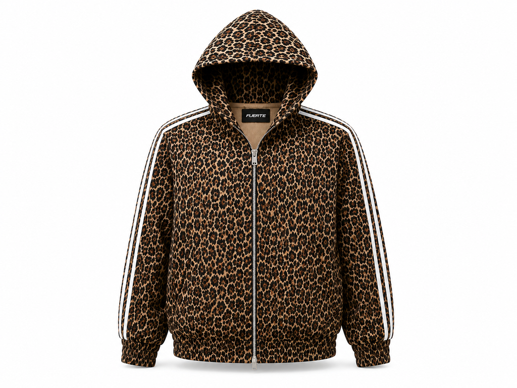 FUERTE Leopard Full-Zip Hoodie