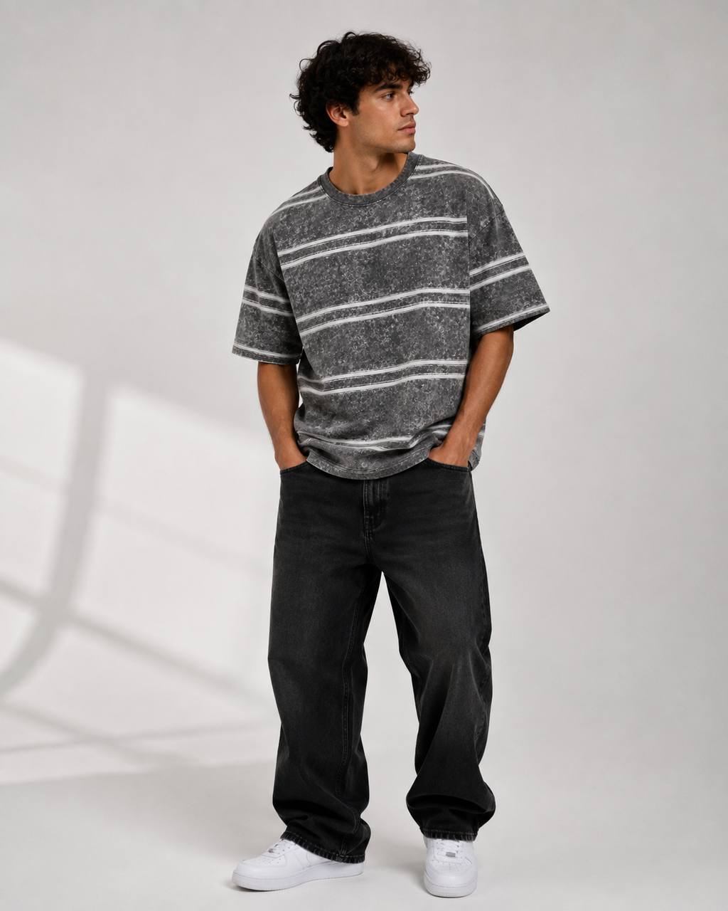 FUERTE Snow-Wash Stripe Tee
