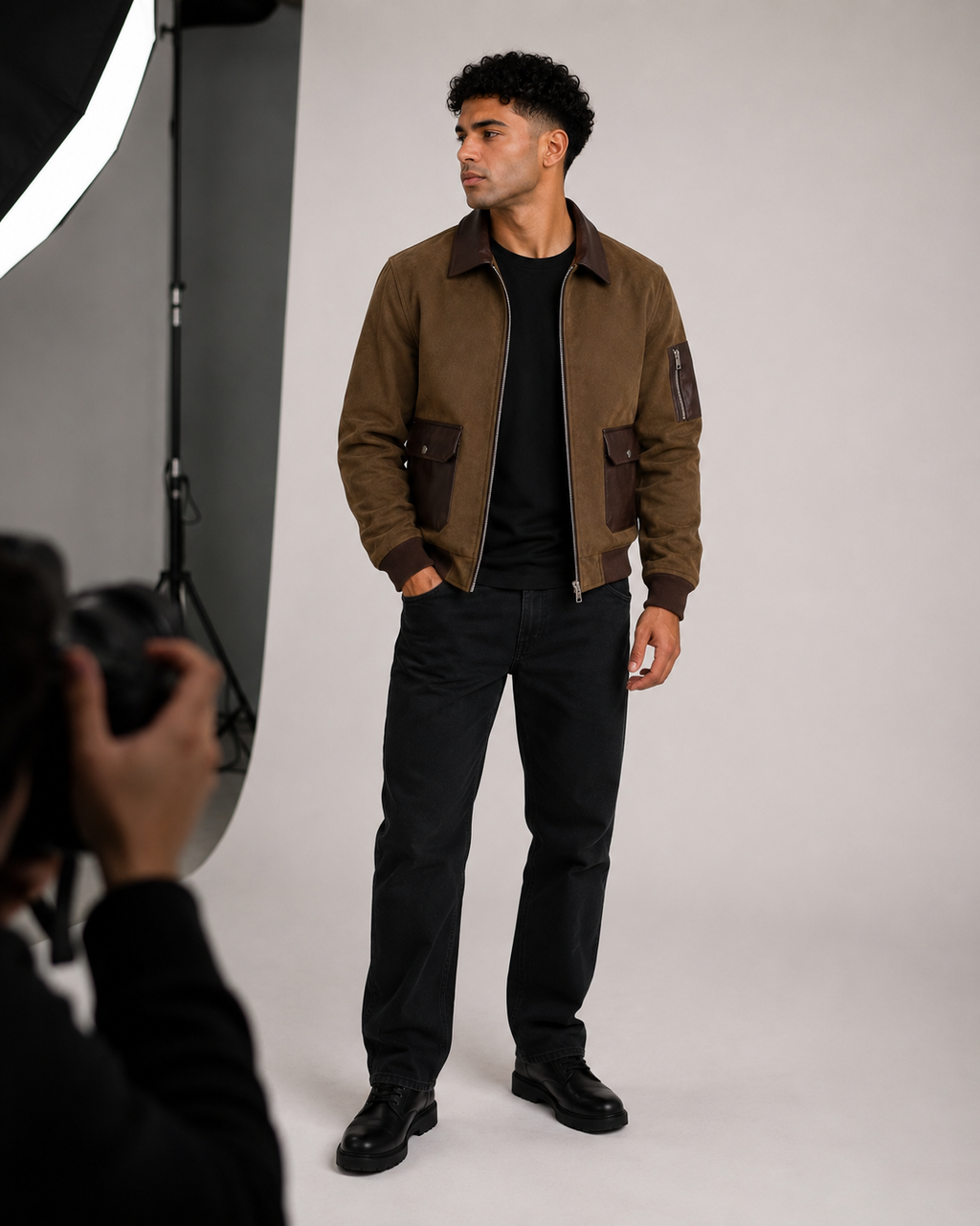 FUERTE Men’s Textured Lapel Jacket