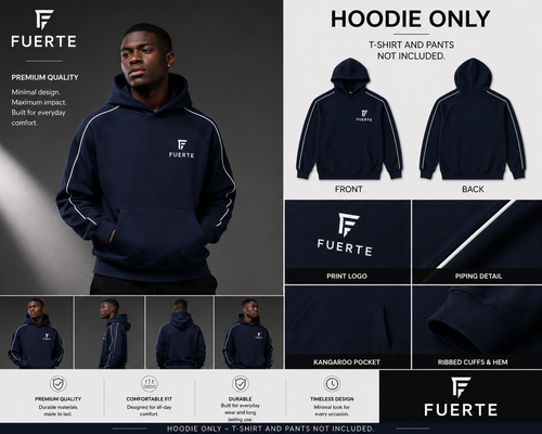 Contrast Piping Raglan Hoodie