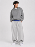 FUERTE Plaid-Waistband Barrel Sweatpants